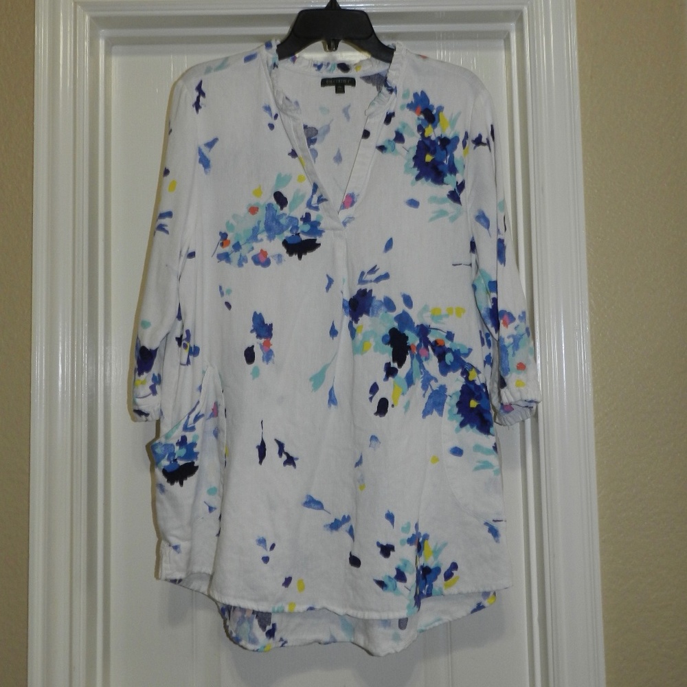 For Cynthia Linen Tunic Top XL